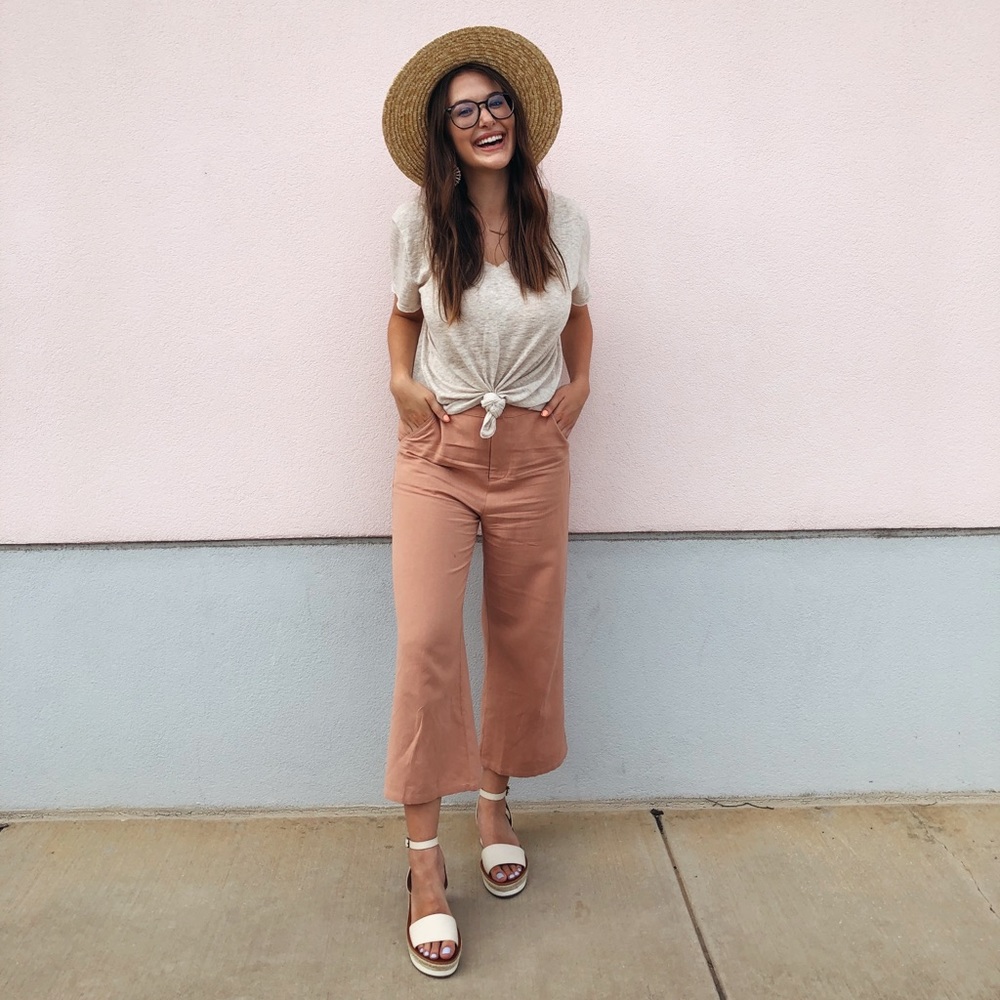 Cropped Wide Leg Pants